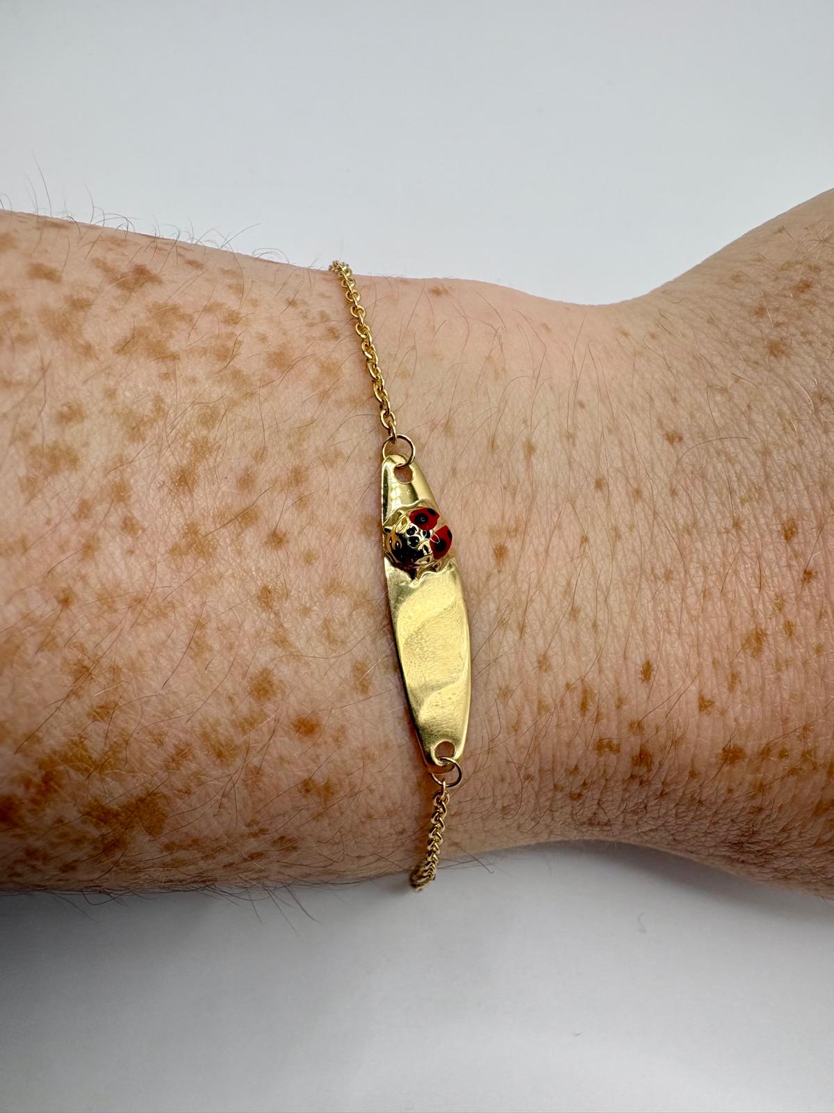 9ct gold ladybird bracelet