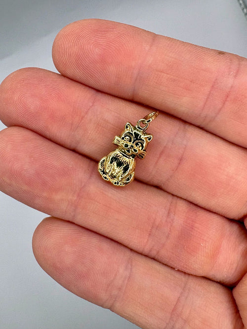 9ct gold cat charm
