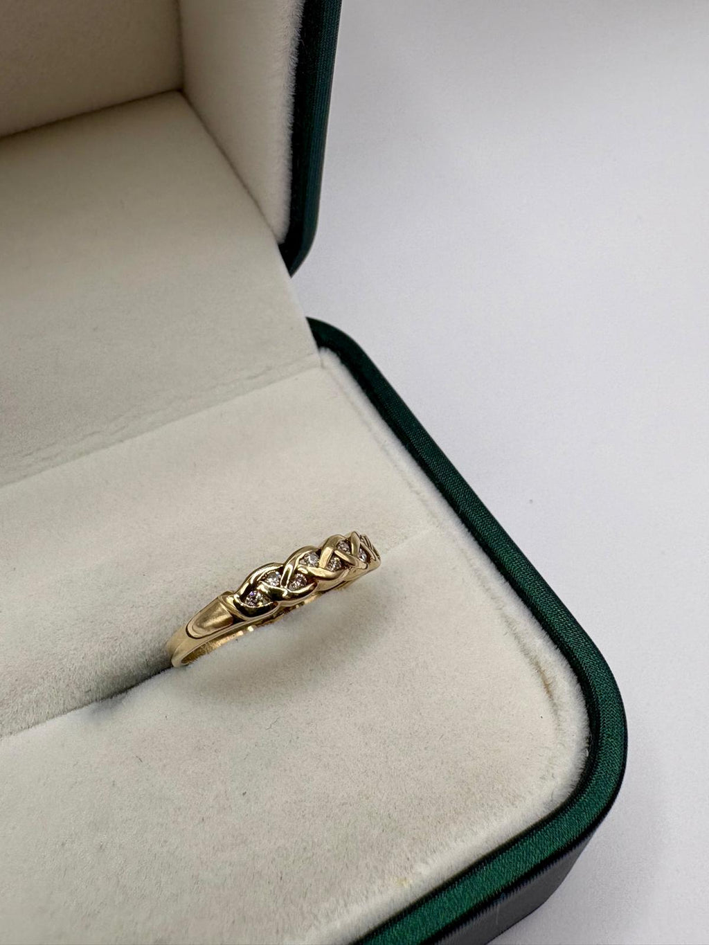9ct gold diamond half eternity ring