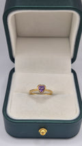 9ct gold amethyst heart ring
