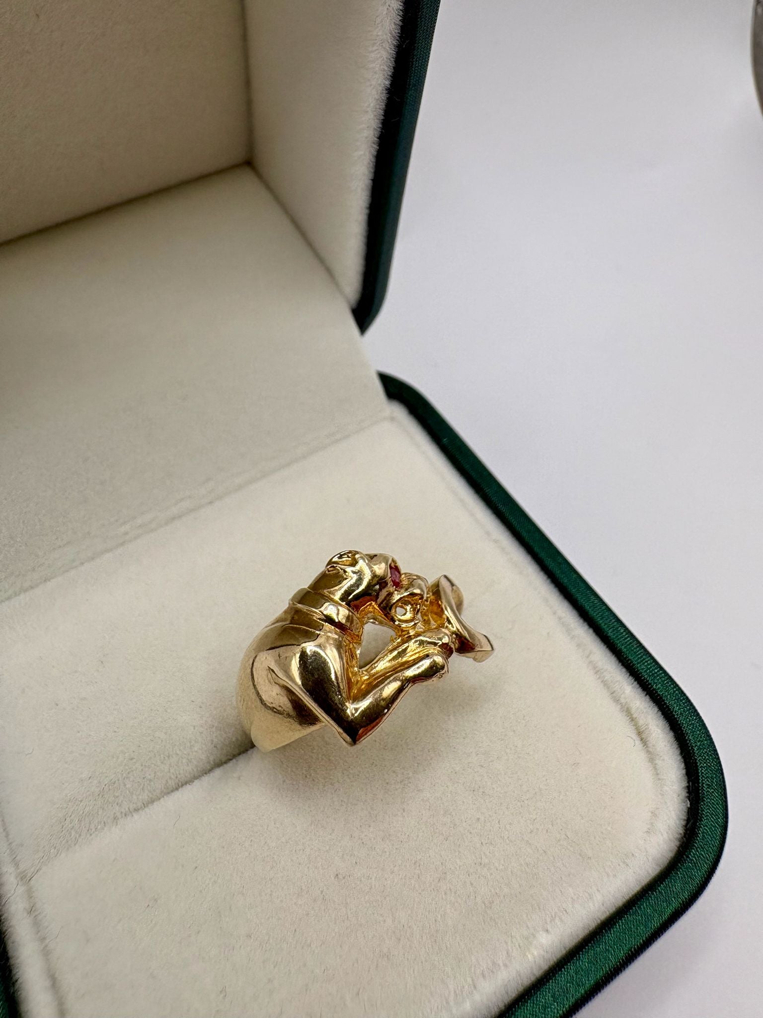 9ct gold panther ring