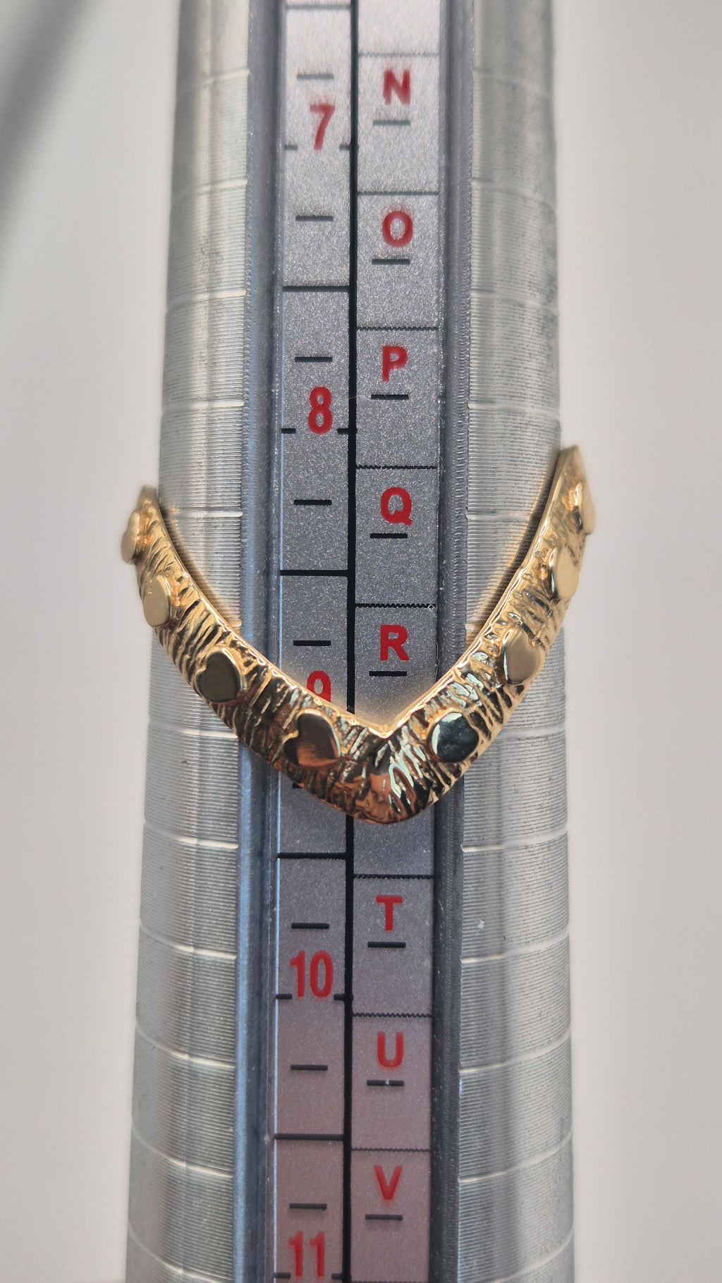 9ct gold double wishbone heart ring