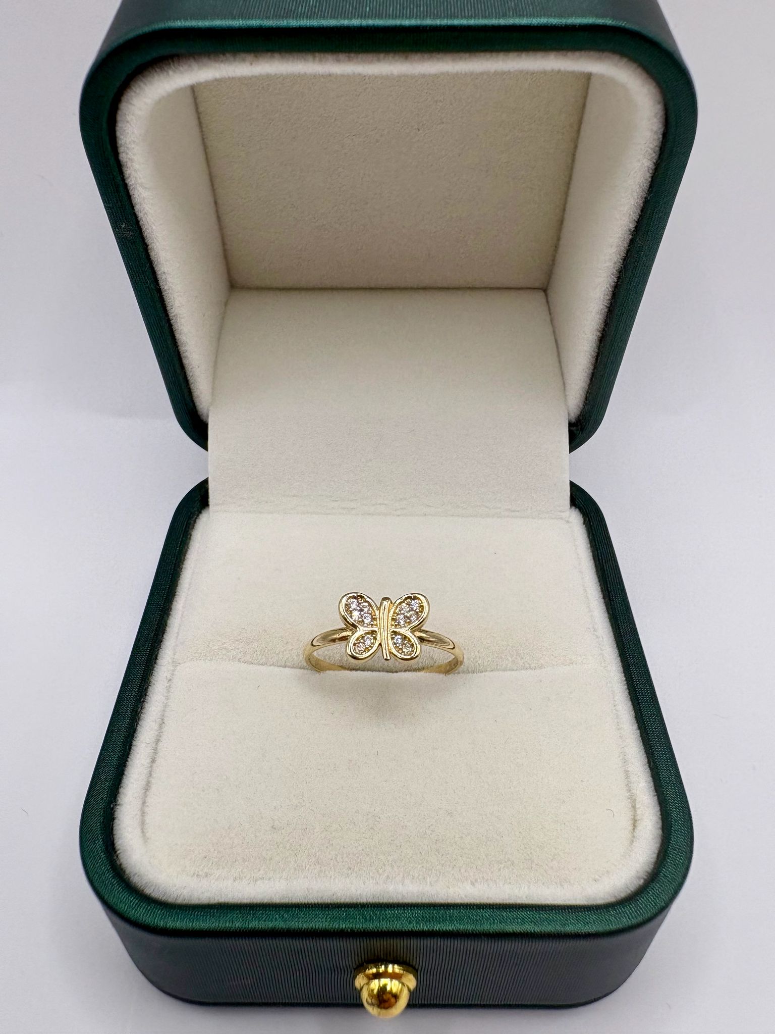 14ct butterfly cz ring