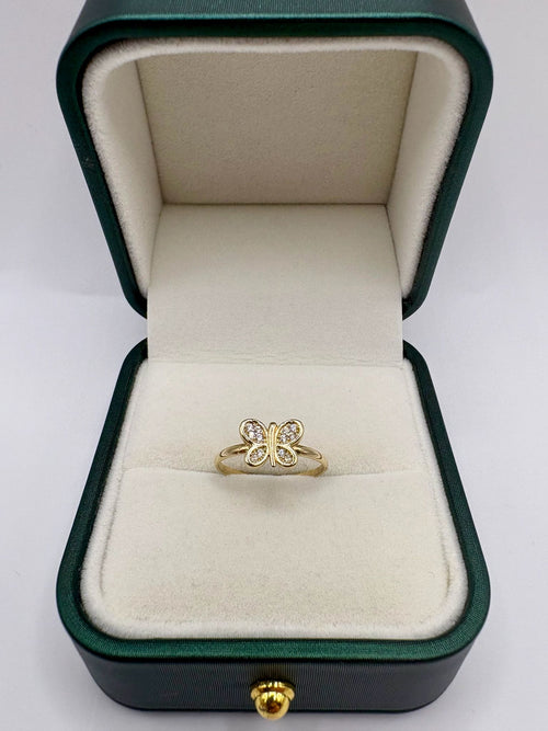 14ct butterfly cz ring