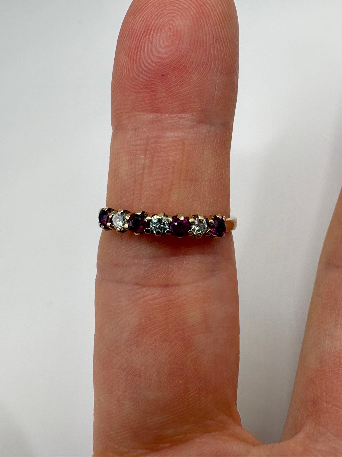 9ct gold ruby and diamond ring