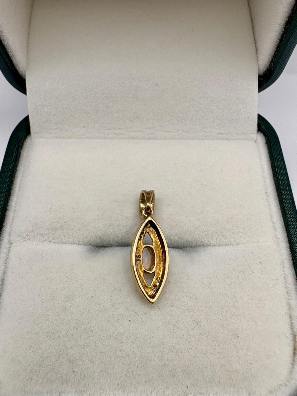 9ct gold opal and diamond pendant