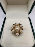 9ct gold pearl heart ring