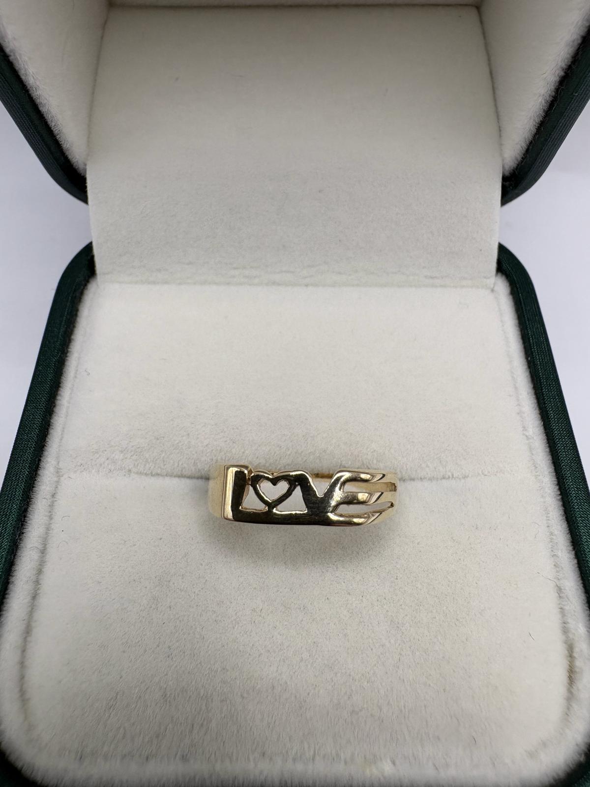 9ct gold love ring