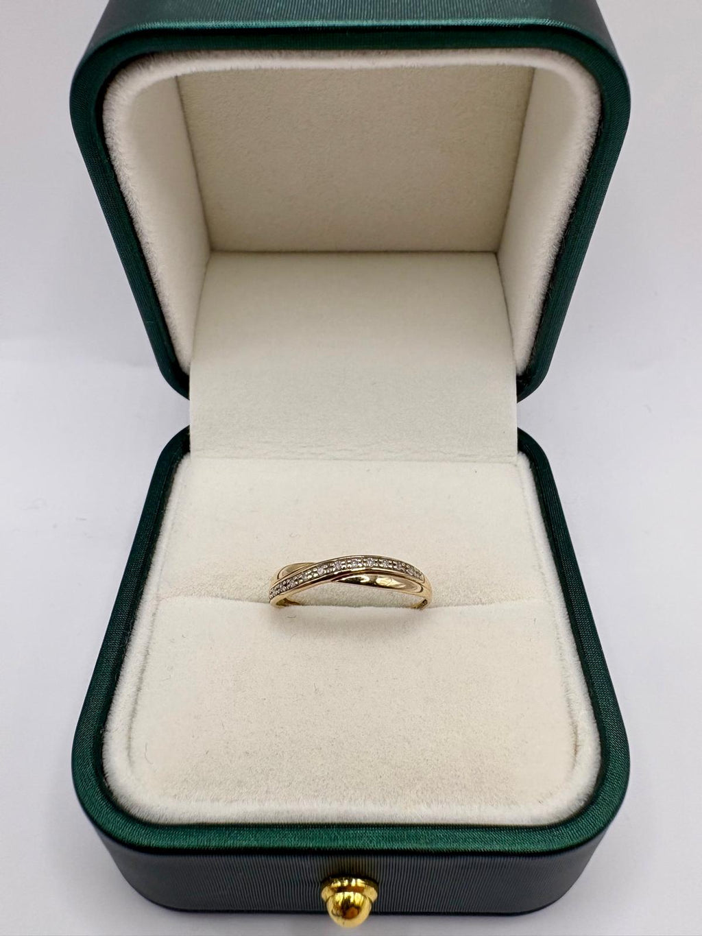 9ct gold half eternity diamond ring