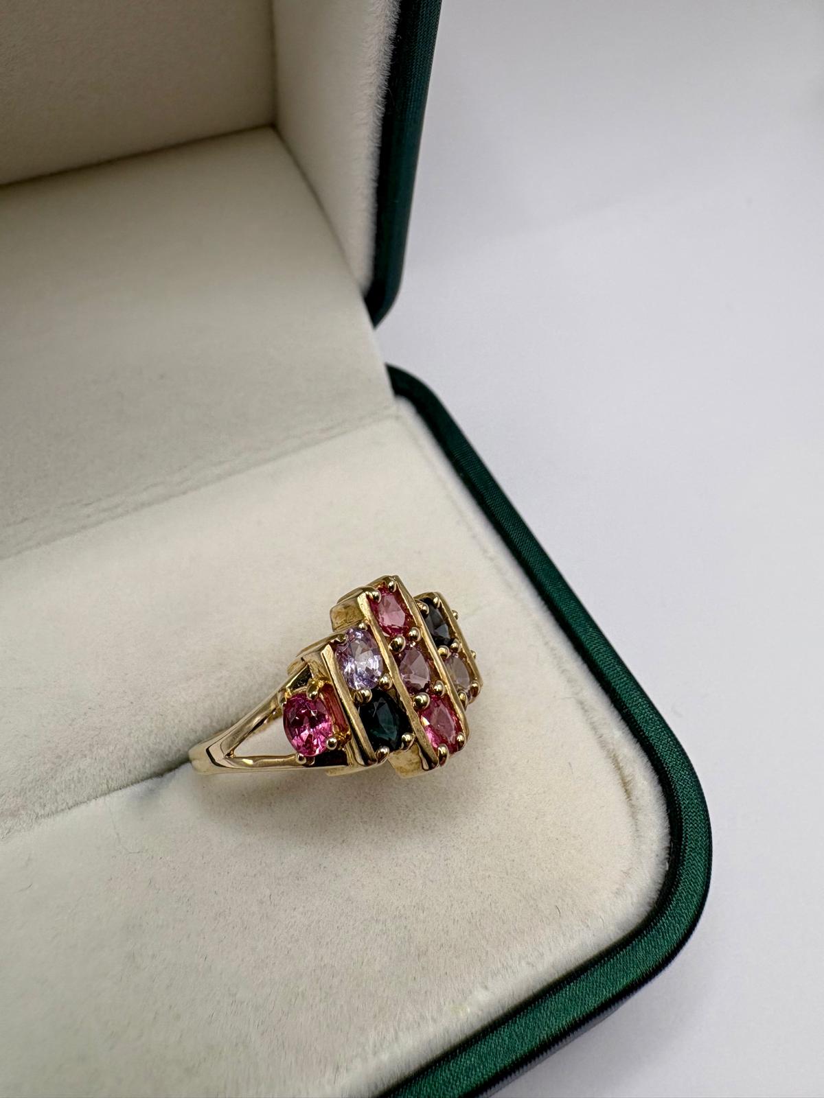 9ct gold multigem ring
