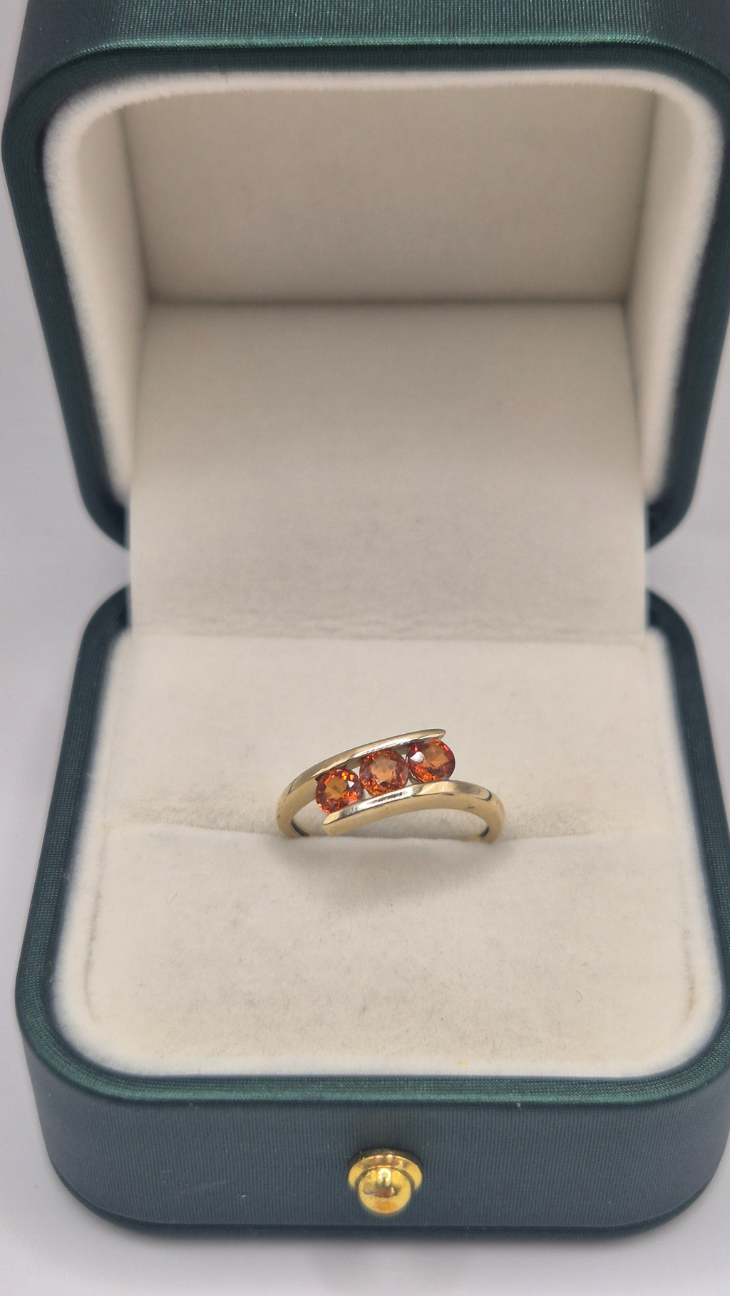 9ct gold orange sapphire ring