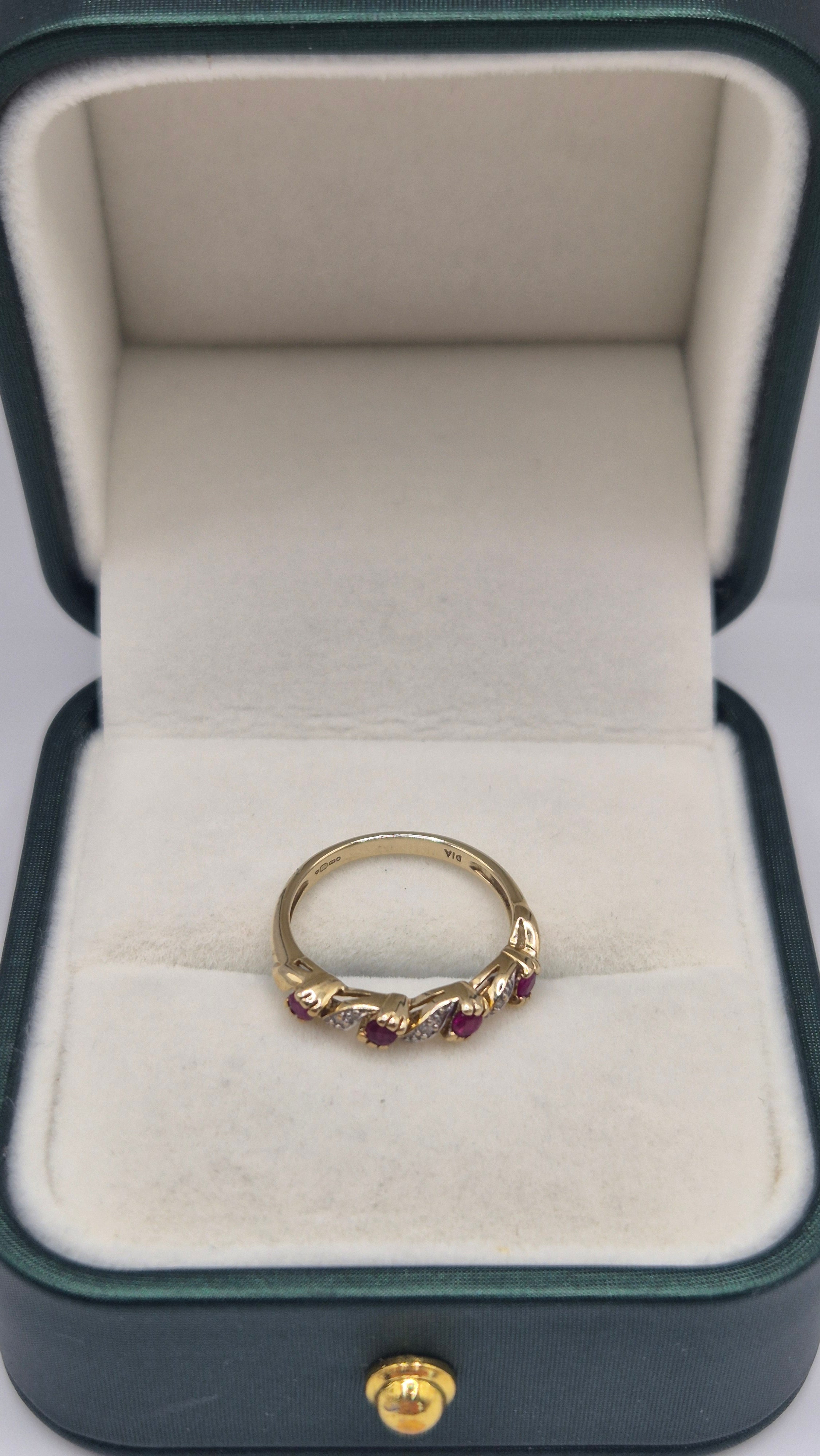 9ct gold ruby and diamond ring