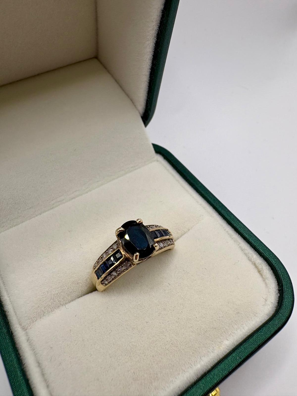 9ct gold sapphire and diamond ring