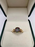 9ct gold mystic topaz ring