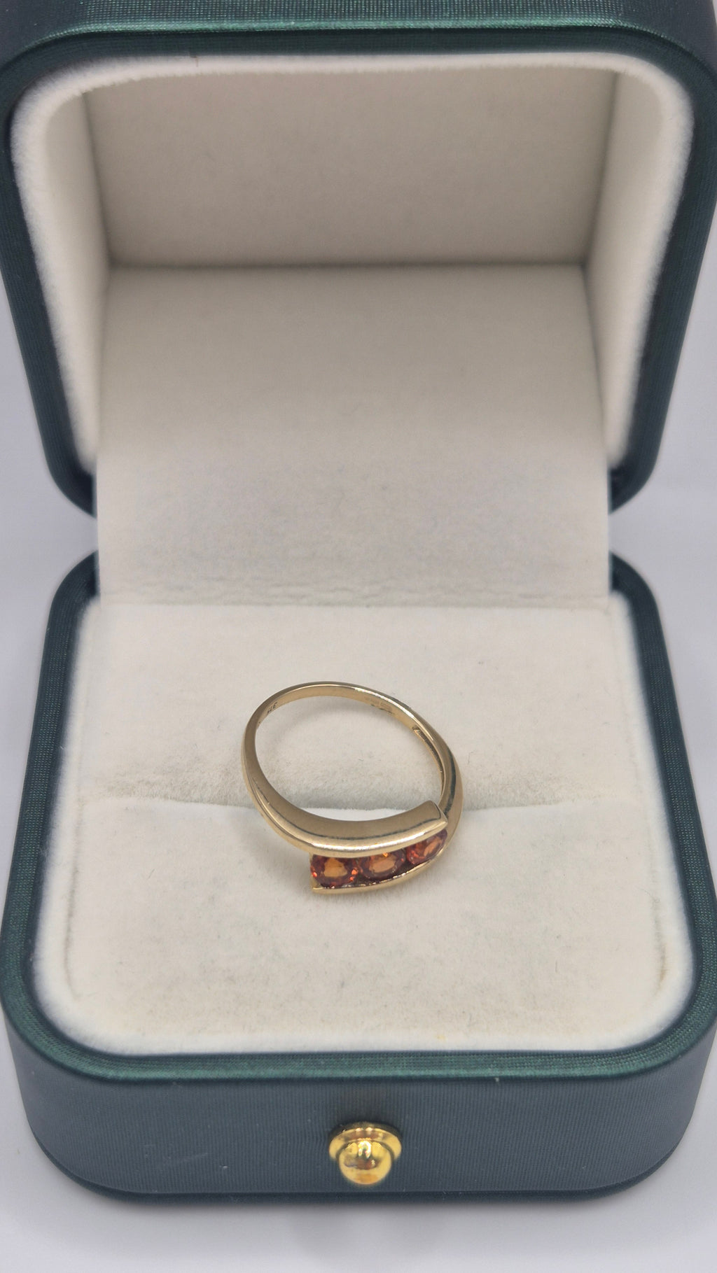 9ct gold orange sapphire ring