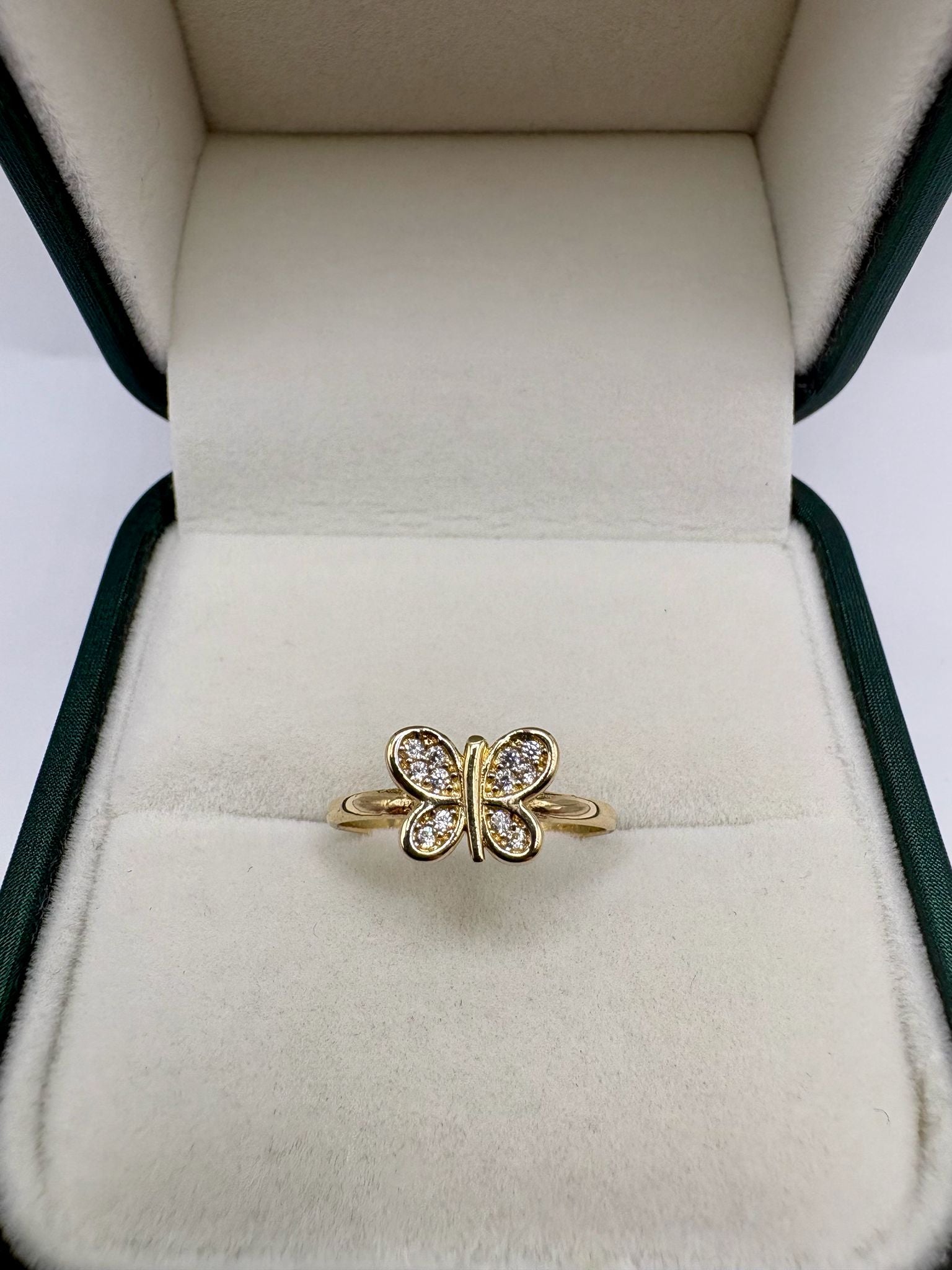 14ct butterfly cz ring