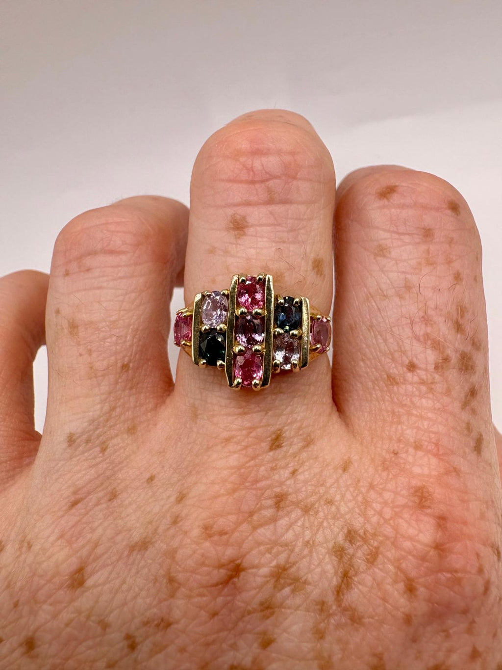9ct gold multigem ring