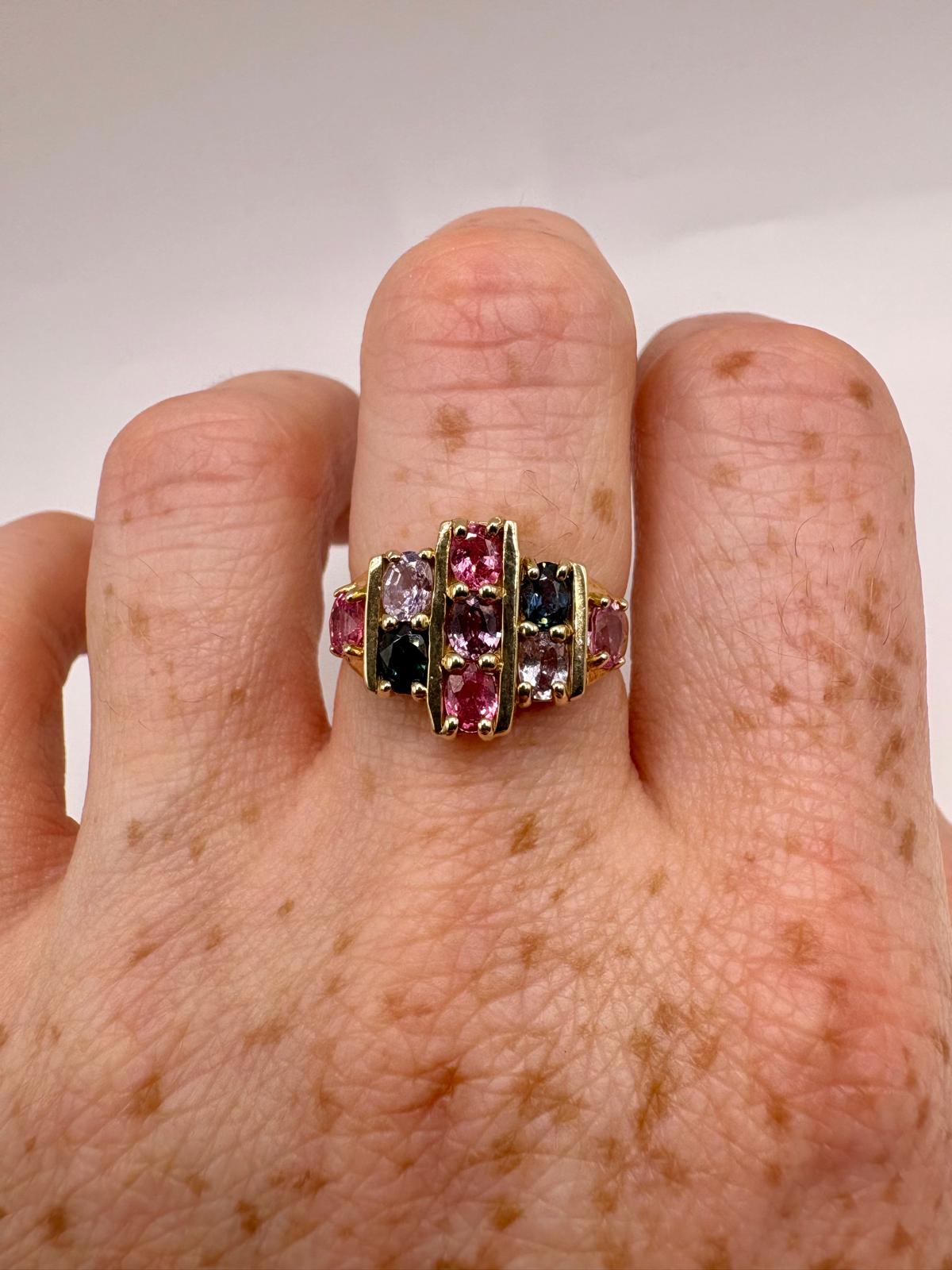 9ct gold multigem ring