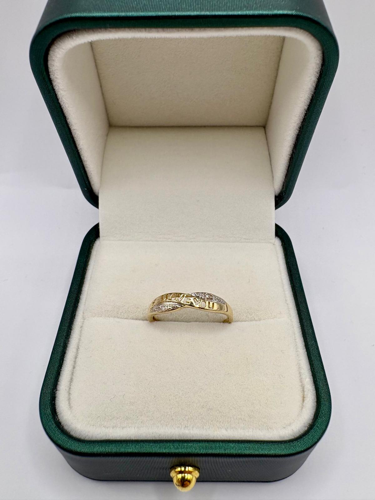 9ct diamond 'I Love You' ring