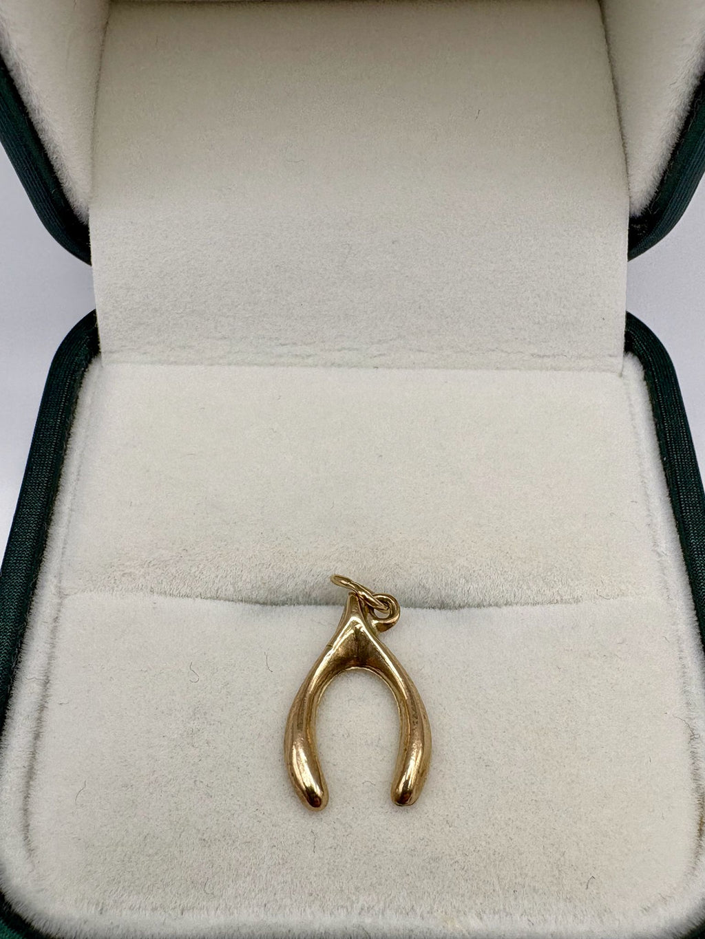 9ct gold wishbone charm