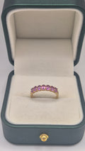 9ct gold pink topaz half eternity ring