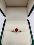 9ct gold garnet ring