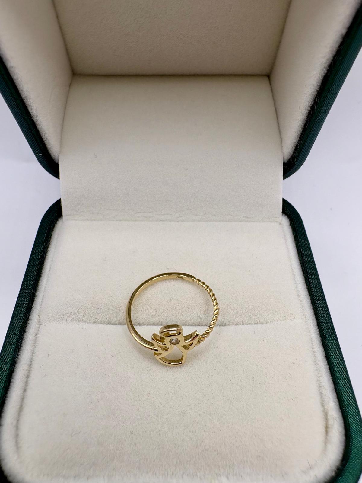14ct angel cz ring