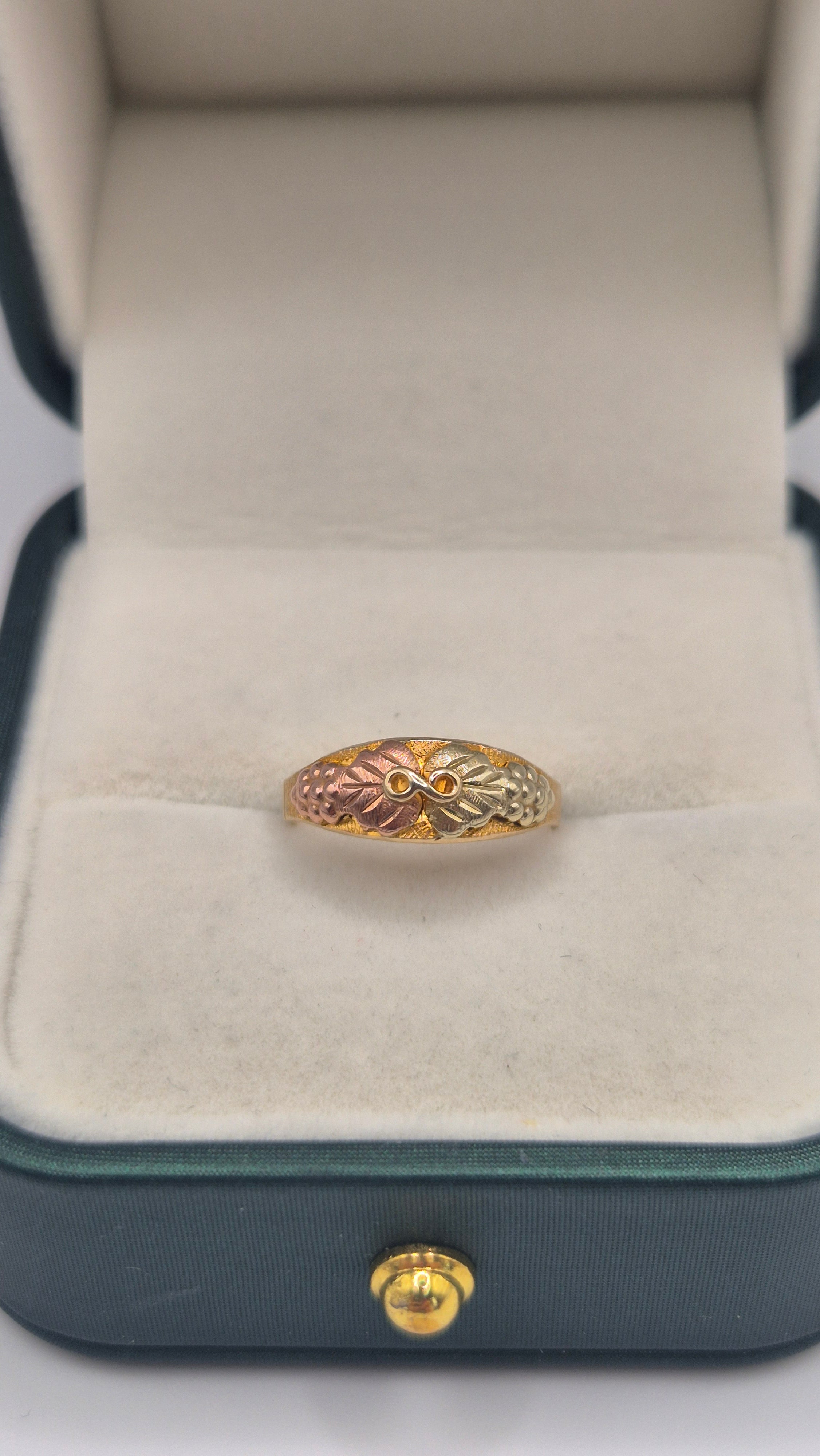 9ct gold two tone infinity ring