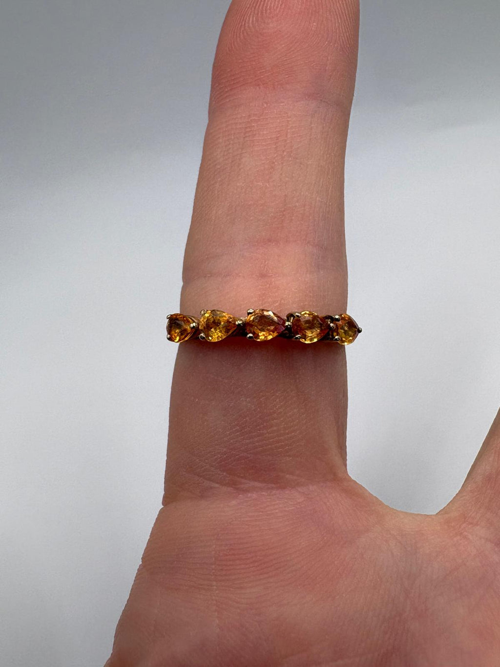 9ct gold orange sapphire ring