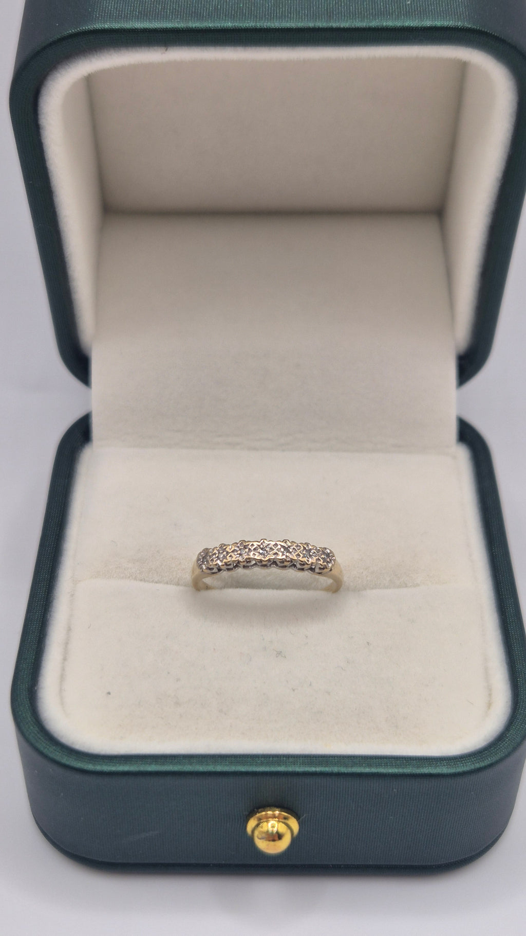 9ct gold diamond half eternity star ring