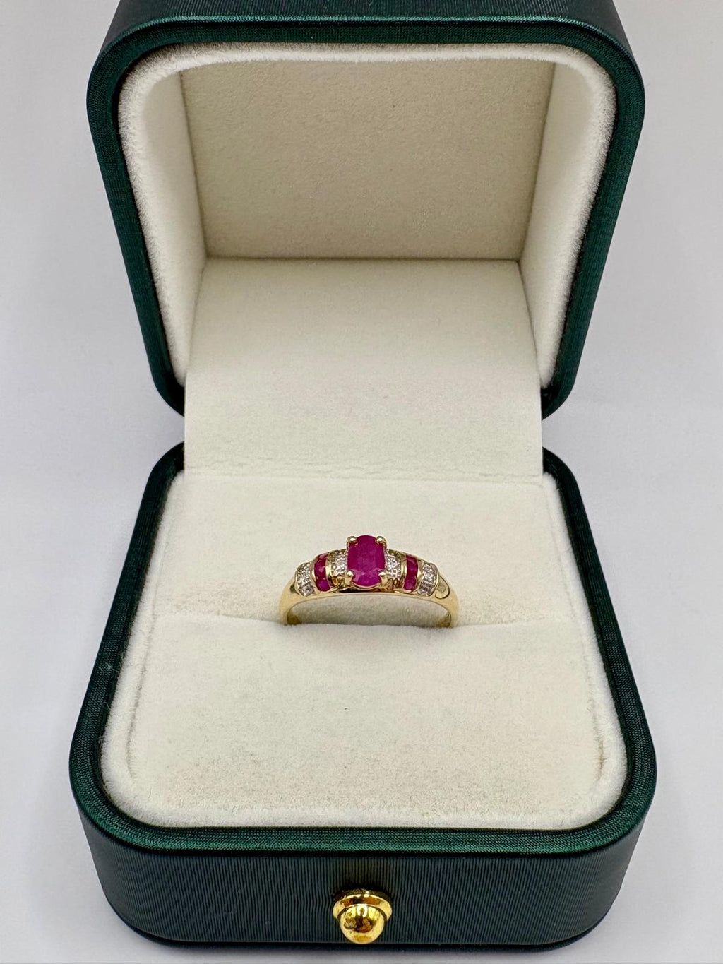 9ct gold ruby and diamond ring