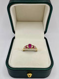 9ct gold ruby and diamond ring