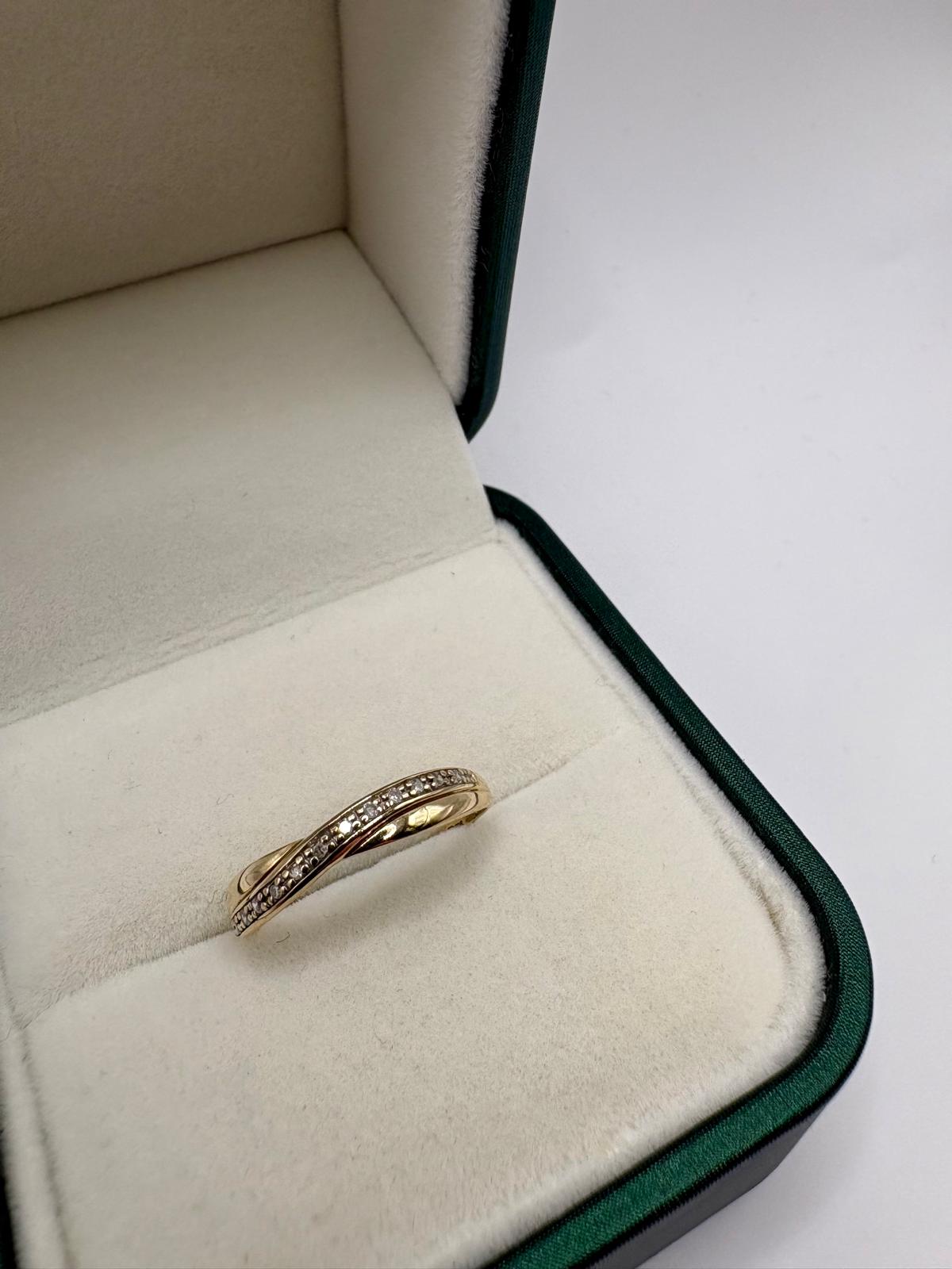 9ct gold half eternity diamond ring