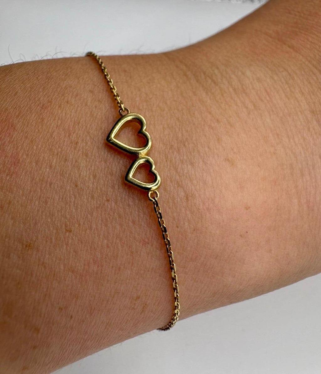9ct gold heart bracelet