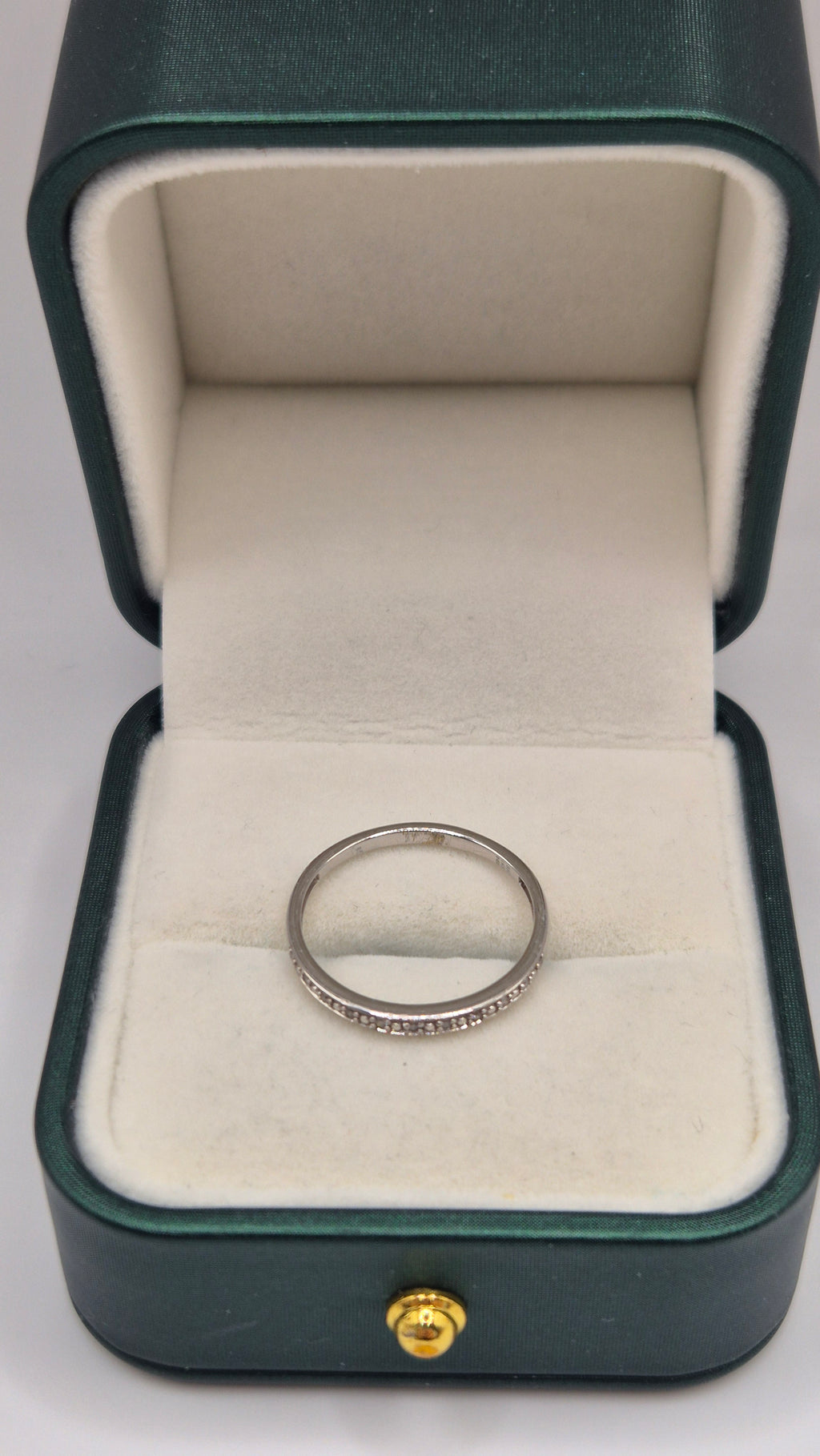 9ct white gold diamond half eternity ring
