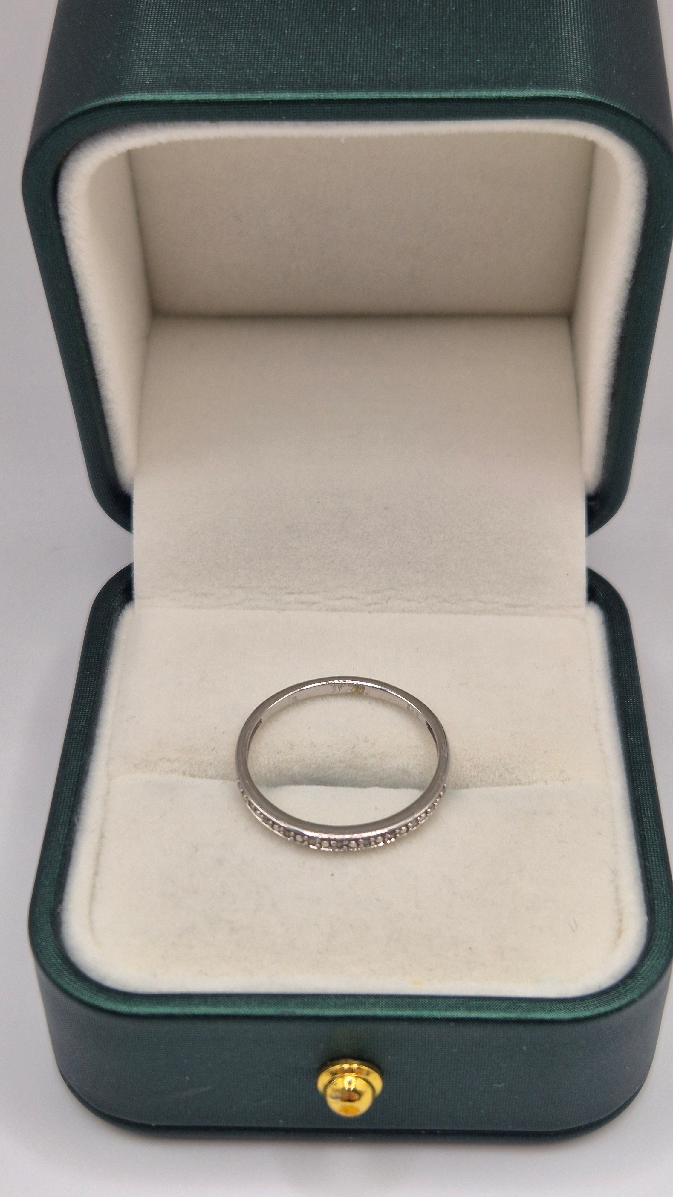 9ct white gold diamond half eternity ring