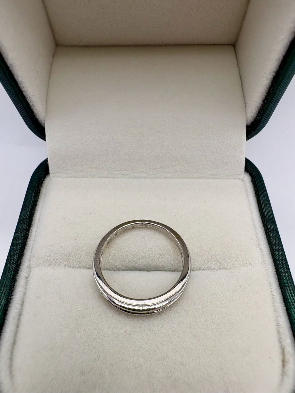 9ct white gold sapphire and diamond half eternity ring