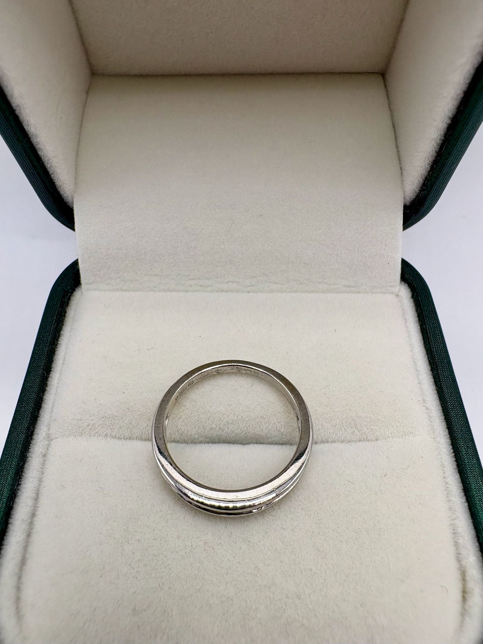 9ct white gold sapphire and diamond half eternity ring