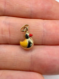 9ct gold enameled duck charm