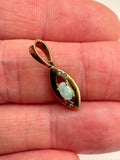 9ct gold opal and diamond pendant
