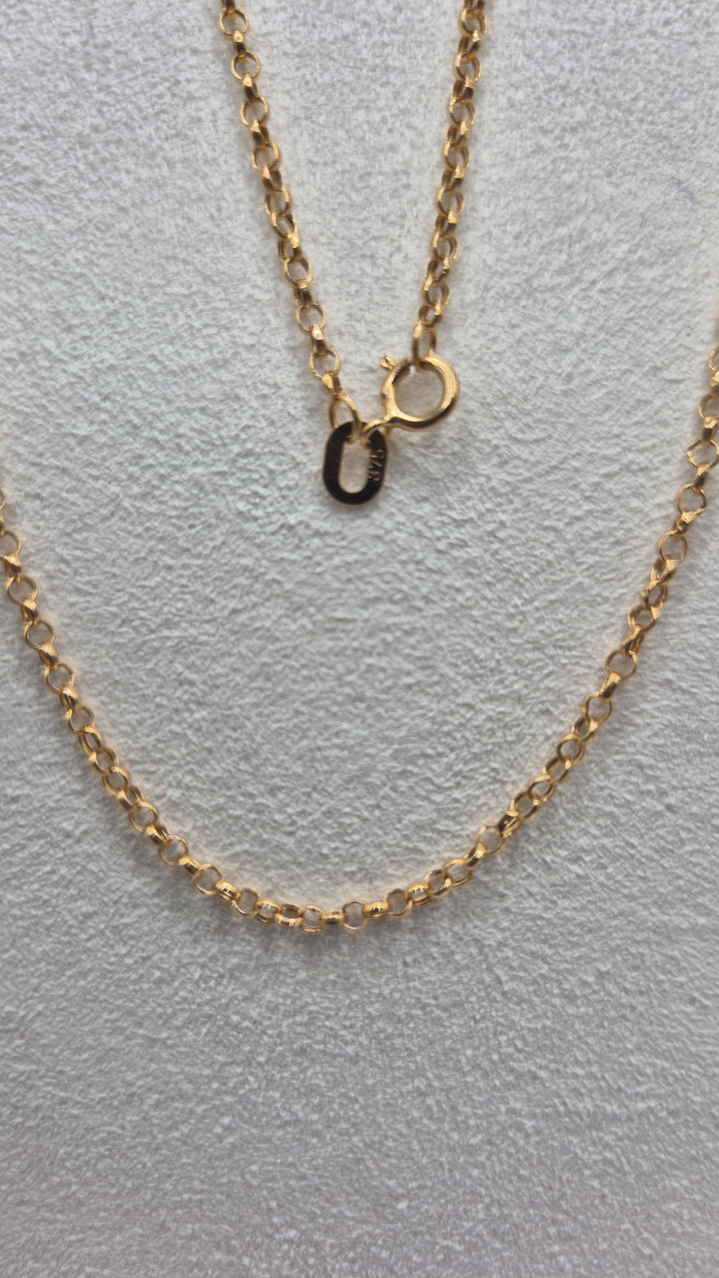 9ct gold 16inch belcher chain (2)