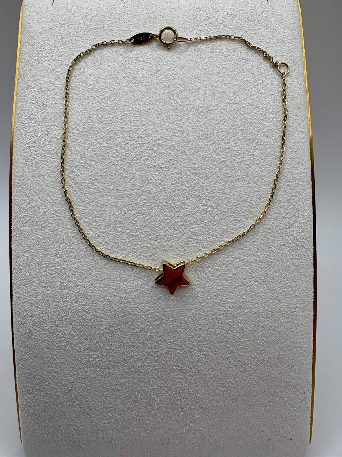 9ct gold star bracelet
