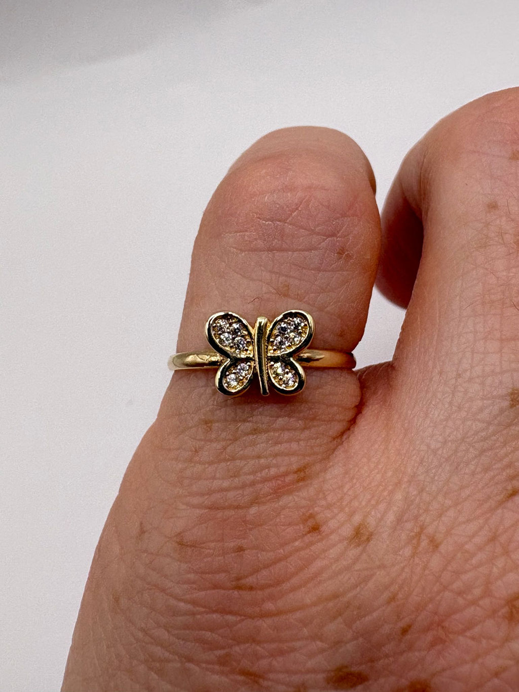 14ct butterfly cz ring