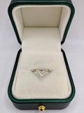 9ct gold diamond wishbone ring