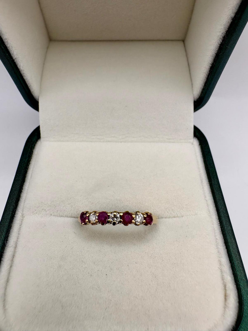 9ct gold ruby and diamond ring