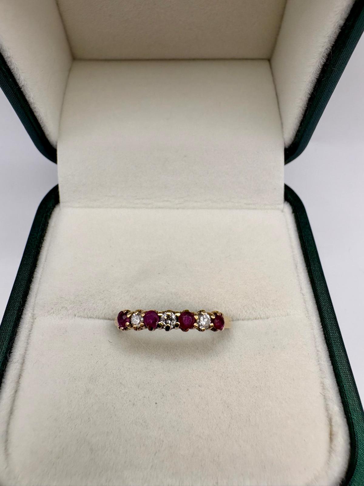 9ct gold ruby and diamond ring