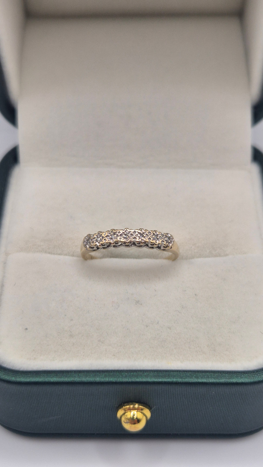 9ct gold diamond half eternity star ring