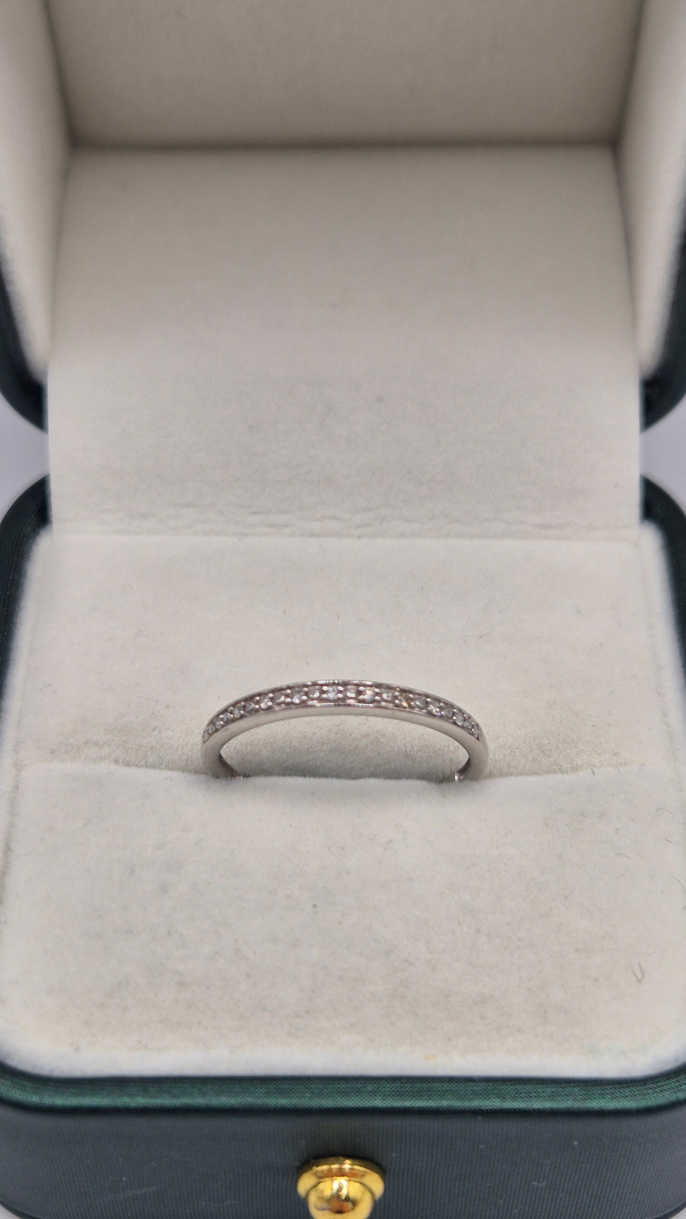 9ct white gold diamond half eternity ring