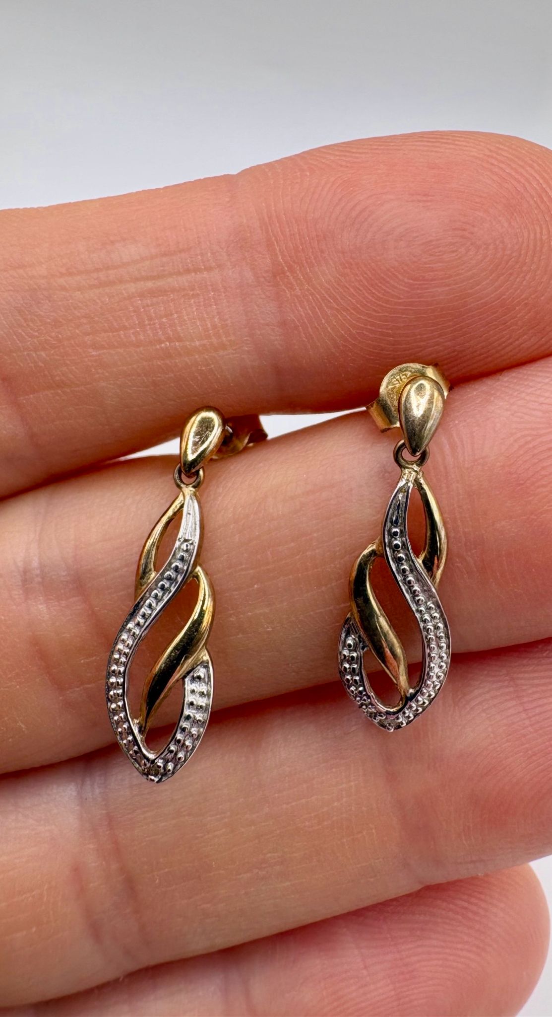 9ct gold diamond earrings