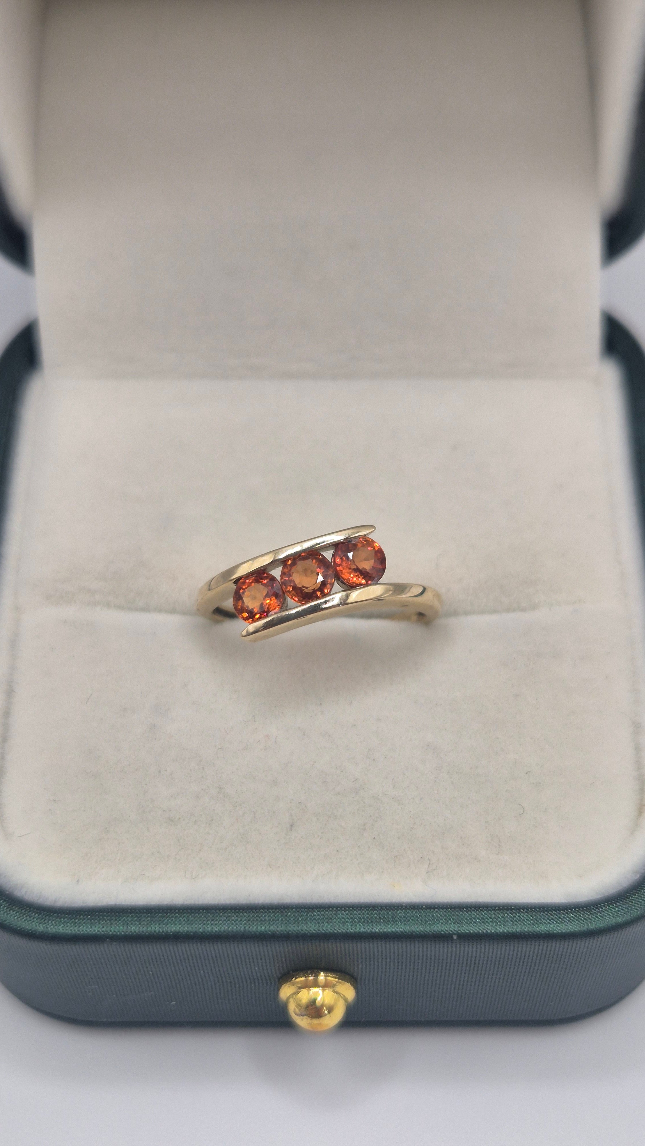 9ct gold orange sapphire ring